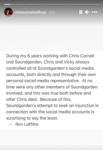 CHRIS CORNELL's Widow Responds To SOUNDGARDEN's Demand For Social Media Passwords